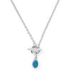 Kendra Scott Mini Elisa Toggle Short Pendant Necklace, Fashion Jewelry for Women(RHODIUM – VARIEGATED INDIGO MAGNESITE)