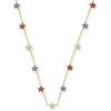 Kendra Scott Sierra Star Crystal Strand Necklace, Fashion Jewelry for Women(GOLD – RED WHITE BLUE MIX)