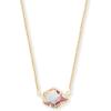 Kendra Scott Tess Pendant Necklace for Women, Fashion Jewelry(GOLD – IRIDESCENT DICHROIC GLASS)