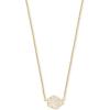 Kendra Scott Tess Pendant Necklace for Women, Fashion Jewelry(GOLD – IRIDESCENT DRUSY)
