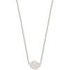 Kendra Scott Tess Pendant Necklace for Women, Fashion Jewelry(RHODIUM – IRIDESCENT DRUSY)