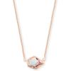 Kendra Scott Tess Pendant Necklace for Women, Fashion Jewelry(ROSE GOLD-PLATED – IRIDESCENT DICHROIC GLASS)