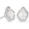 Kendra Scott Tessa Stud Earrings for Women, Fashion Jewelry(RHODIUM – Ivory MOTHER OF PEARL)