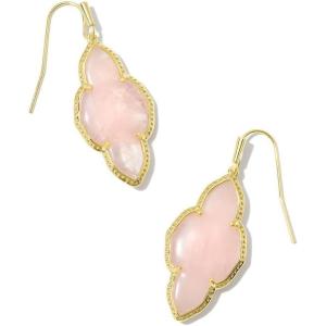 Kendra Scott Abbie Drop Earring, Fashion Jewelry for Women(GOLD – ROSE QUARTZ)