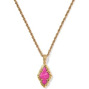 Kendra Scott Adeline Short Pendant Necklace, Fashion Jewelry for Women(DARK FUCHSIA VARIEGATED MAGNESITE)