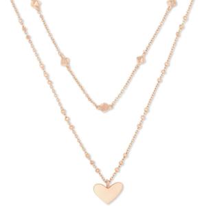 Kendra Scott Ari Heart Multistrand Necklace, Fashion Jewelry for Women(ROSE GOLD METAL)