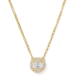 Kendra Scott Bella Short Pendant Necklace, Fashion Jewelry for Women(GOLD – WHITE CZ)