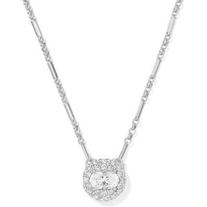 Kendra Scott Bella Short Pendant Necklace, Fashion Jewelry for Women(RHODIUM – WHITE CZ)