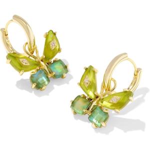 Kendra Scott Bianca Butterfly Huggie Earrings, Fashion Jewelry for Women(Gold Green Mix)