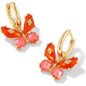 Kendra Scott Bianca Butterfly Huggie Earrings, Fashion Jewelry for Women(Gold Orange Mix)
