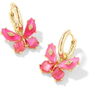 Kendra Scott Bianca Butterfly Huggie Earrings, Fashion Jewelry for Women(PINK MIX)