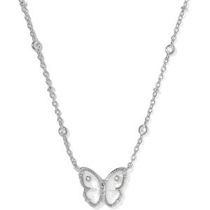 Kendra Scott Cailey Butterfly Pendant Necklace, Fashion Jewelry for Women(RHODIUM-IVORY MOTHER OF PEARL)