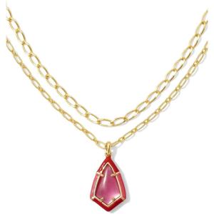 Kendra Scott Camry Enamel Framed Mlt Necklace, Fashion Jewelry for Women(GOLD – AZALEA ILLUSION)