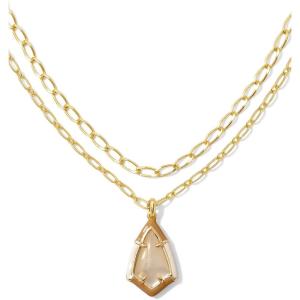 Kendra Scott Camry Enamel Framed Mlt Necklace, Fashion Jewelry for Women(GOLD – NATURAL MOTHER OF PEARL)