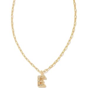 Kendra Scott Crystal Letter Short Pendant Necklace, Fashion Jewelry for Women(Letter E (GOLD-PLATED))