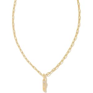 Kendra Scott Crystal Letter Short Pendant Necklace, Fashion Jewelry for Women(Letter I (GOLD-PLATED))