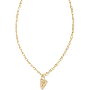 Kendra Scott Crystal Letter Short Pendant Necklace, Fashion Jewelry for Women(Letter V (GOLD-PLATED))