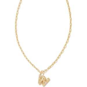 Kendra Scott Crystal Letter Short Pendant Necklace, Fashion Jewelry for Women(Letter W (GOLD-PLATED))