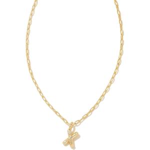 Kendra Scott Crystal Letter Short Pendant Necklace, Fashion Jewelry for Women(Letter X (GOLD-PLATED))