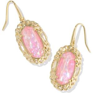 Kendra Scott Dani Figaro Frame Drop Earrings, Fashion Jewelry for Women(RHODIUM – PINK IRIDESCENT MOTHER OF PEARL)