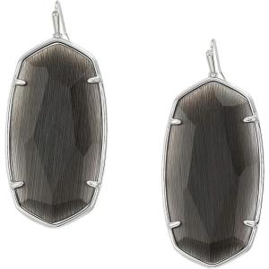 Kendra Scott Danielle Statement Earrings for Women, Fashion Jewelry(Rhodium Black Cats Eye)