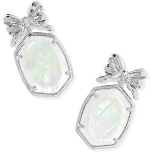 Kendra Scott Daphne Bow Drop Earrings, Fashion Jewelry for Women(RHODIUM – IRIDESCENT CRYSTAL IVORY ILLUSION)