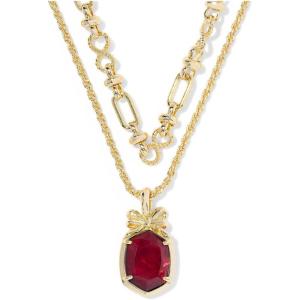 Kendra Scott Daphne Bow Multi Strand Necklace, Fashion Jewelry for Women(GOLD – DARK BURGUNDY ILLUSION)