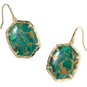 Kendra Scott Daphne Drop Earrings, Fashion Jewelry for Women(Gold Bronze Veined Green Malachite)
