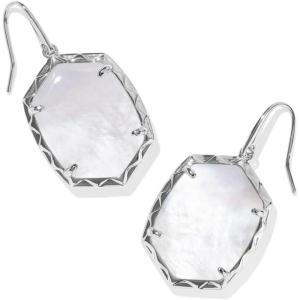 Kendra Scott Daphne Drop Earrings, Fashion Jewelry for Women(Silver Ivory Mother Of Pearl)