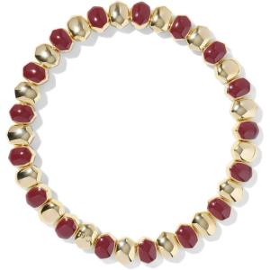 Kendra Scott Daphne Enamel Stretch Bracelet, Fashion Jewelry for Women(Gold Burgundy Enamel)