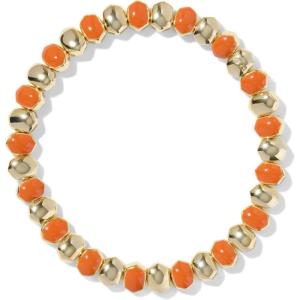 Kendra Scott Daphne Enamel Stretch Bracelet, Fashion Jewelry for Women(Gold Dark Orange Enamel)
