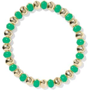 Kendra Scott Daphne Enamel Stretch Bracelet, Fashion Jewelry for Women(Gold Green Enamel)