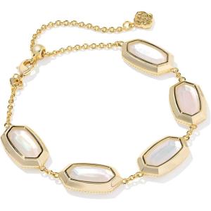 Kendra Scott Elaina Bezel Delicate Chain Bracelet, Fashion Jewelry for Women(GOLD – IVORY MOTHER OF PEARL)