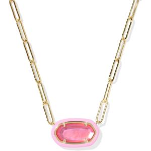 Kendra Scott Elisa Enamel Frame Paperclip Necklace, Fashion Jewelry for Women(BRIGHT PINK ILLUSION)