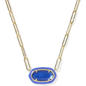 Kendra Scott Elisa Enamel Frame Paperclip Necklace, Fashion Jewelry for Women(COBALT ILLUSION)