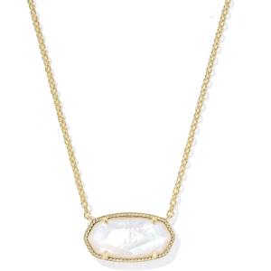 Kendra Scott Elisa Statement Short Pendant NecklaceFashion Jewelry for Women(GOLD – IVORY MOTHER OF PEARL)