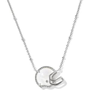 Kendra Scott Football Helmet Short Pendant Necklace, Fashion Jewelry for Women(RHODIUM-PLATED)