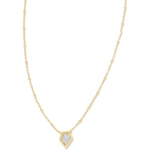 Kendra Scott Framed Tess Satellite Pendant Necklace, Fashion Jewelry for Women(GOLD LUSTER – LIGHT BLUE OPAL)