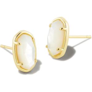Kendra Scott Grayson Stone Stud Earrings(GOLD – IVORY MOTHER OF PEARL)