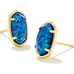 Kendra Scott Grayson Stone Stud Earrings(Gold Cobalt Blue Kyocera Opal)