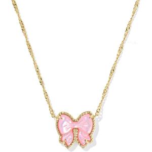 Kendra Scott Haley Bow Short Pendant Necklace, Fashion Jewelry for Women(GOLD – BLUSH IVORY MOTHER OF PEARL)