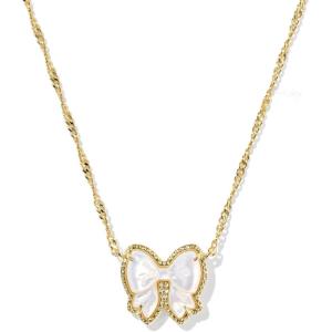 Kendra Scott Haley Bow Short Pendant Necklace, Fashion Jewelry for Women(GOLD – IVORY MOTHER OF PEARL)