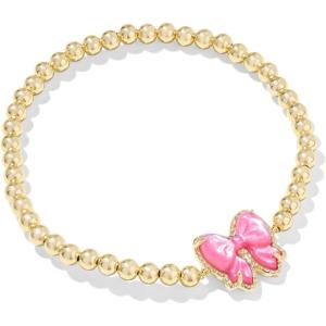 Kendra Scott Haley Bow Stretch Bracelet, Fashion Jewelry for Women(Gold Rose Violet Mother of Pearl)