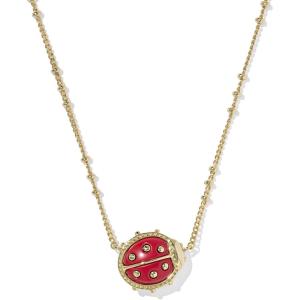Kendra Scott Lady Bug Short Pendant Necklace(GOLD-RED MAGNESITE)