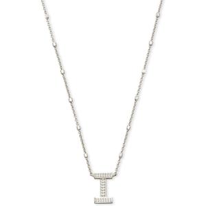 Kendra Scott Letters A-Z Pendant Necklace for Women, Fashion Jewelry, Rhodium-Plated Brass(Letter I)