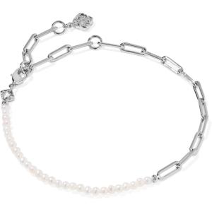 Kendra Scott Markie Half Chain Bracelet in Freshwater Cultured Pearl, Fashion Jewelry for Women(RHODIUM-FRESHWATER CULTURED PEARL)