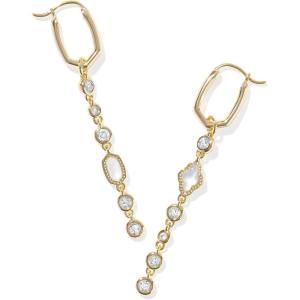 Kendra Scott Mini Elisa Abbie Huggie Earrings, Fashion Jewelry for Women(GOLD – WHITE MIX)