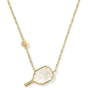 Kendra Scott Pickleball Short Pendant Necklace, Fashion Jewelry for Women(GOLD – IVORY MOTHER OF PEARL)