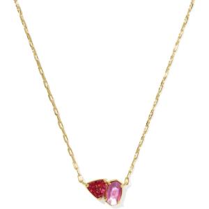 Kendra Scott Tatum Short Pendant Necklace, Fashion Jewelry for Women(GOLD – PINK MIX)