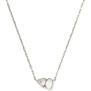 Kendra Scott Tatum Short Pendant Necklace, Fashion Jewelry for Women(RHODIUM – NEUTRAL MIX)
